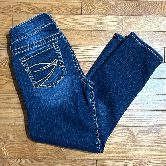 Silver Jeans Suki Capri size 27 blue denim pants‎ low rise - Picture 2 of 7
